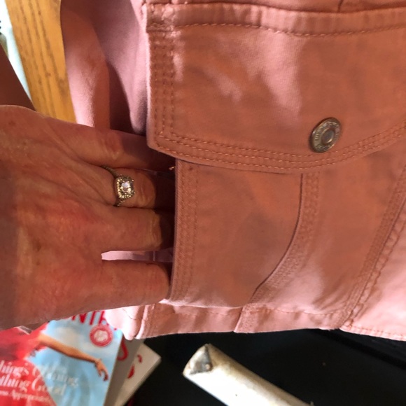 Light pastel pink rose colored stretch fitting jacket - Like new - Size Medium - Picture 6 of 7